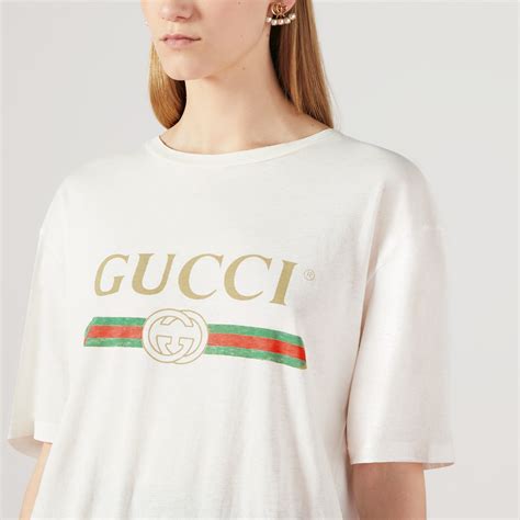 gucci logo white t shirt|Gucci symbol t shirt.